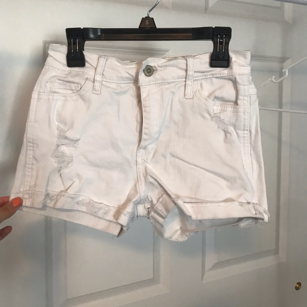 White Hollister High Waisted Shorts